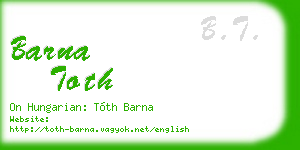 barna toth business card